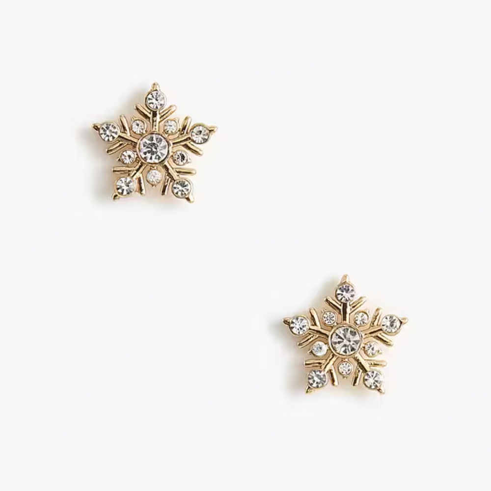 J. CREW Snowflake Stud Earrings, Brand New With Tag, GORGEOUS!